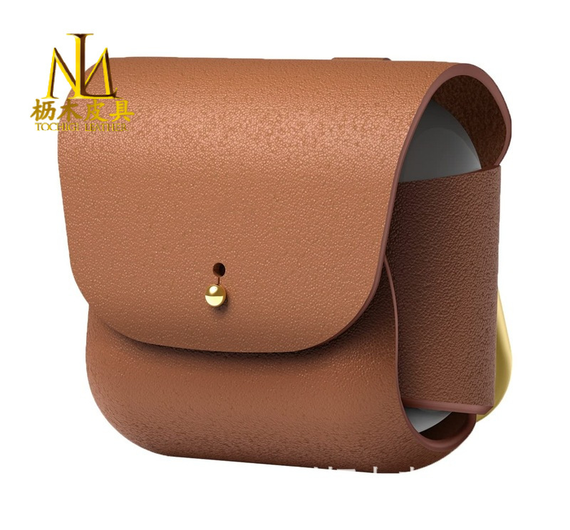 Japanese Amazon Napa pattern genuine leather rivet bag cover Bluetooth headset protective cover for AirPods123 generation