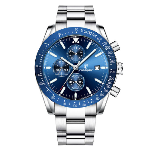 Swiss brand new men's watch multifunctional steel strap quartz watch live foreign trade dropshipping