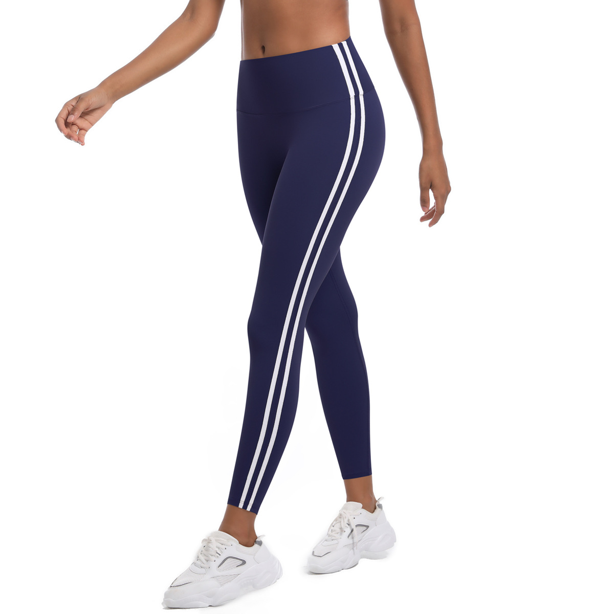 210g Weight Sleeveless Sleeve Length Nylon Fabric Type Short Top Length Leggings Pants Type Running, Sports Occasion Collarless Neckline Stripe Pattern Side Stripe Design Fitness, Sport Style Style Fitness Sport Style Stripe Nylon Collarless Side Stripe Active Bottoms Leggings 18