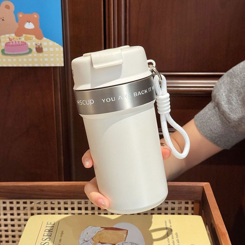 简约双饮口咖啡杯便携车载保冷随行水杯高颜值316不锈钢保温杯|undefined
