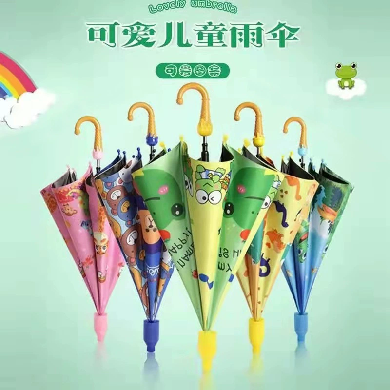 Печатный логотип начальной школы для мальчиков и девочек зонтик для детского сада черный клей водонепроницаемый чехол рекламный Зонт мороженое мультфильм детский зонтик