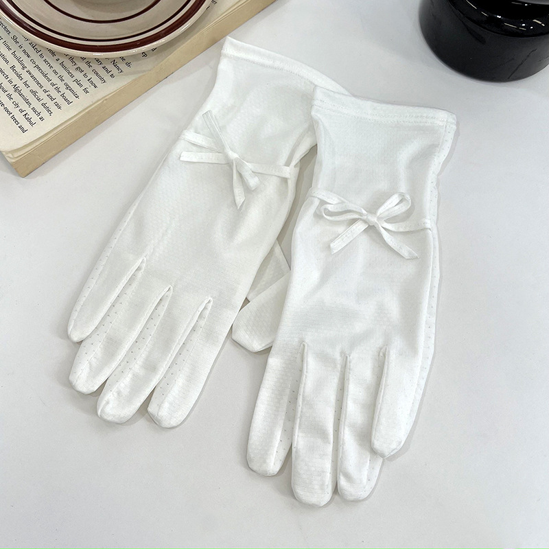 Pantalla táctil guantes de protección solar verano nuevo guantes de hielo anti-UV de cinco dedos para mujeres coreanas comercio exterior japonés al por mayor