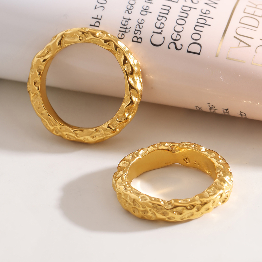 Anillo geométrico de acero de titanio de 18k de oro índice anillo de cola joyería de anillo de cola