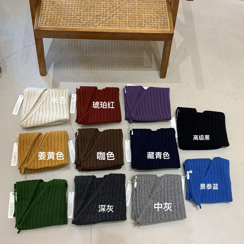 韩系羊毛三角巾纯色叠穿洋气显瘦披肩时尚极简风气质围脖女|undefined
