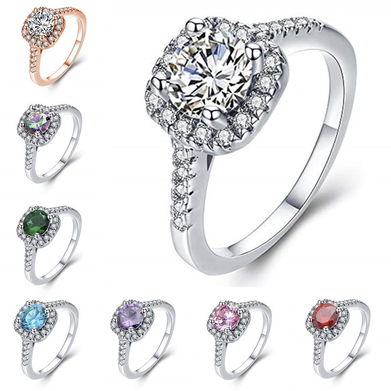 Europe and the United States popular women's engagement ring Amazon plating ring cross-border supply jewelry spot wholesale