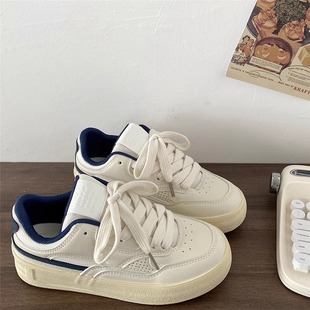 Hong Kong Style White Shoes Silver Classic Sneakers for Women Ins2025 New Spring & Fall Versatile Korean Style Sports and Leisure Shoes