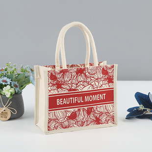 Manufacturer's Ready-Made Linen Gift Bag Return Gift Niche Retro Satchel Cotton and Linen Wedding Candy Linen Bag Customization