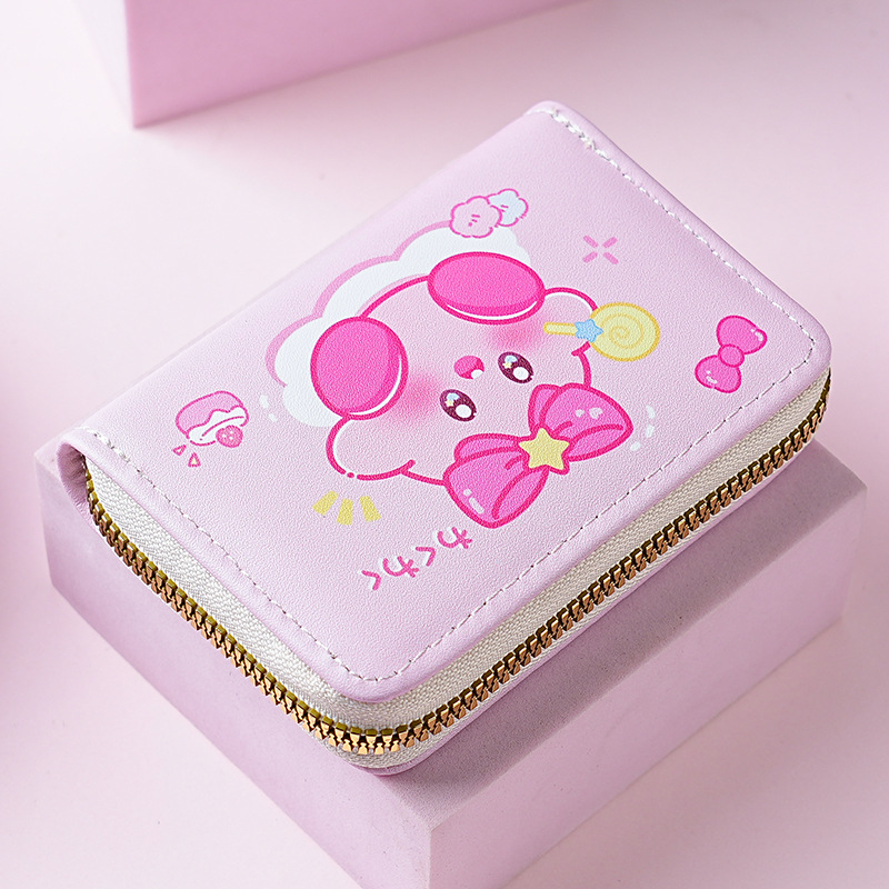 Estilo japonés lindo creativo mini órgano titular de la tarjeta de gran capacidad Multi-tarjeta de dibujos animados hembra anti-desgaussing titular de la tarjeta bancaria