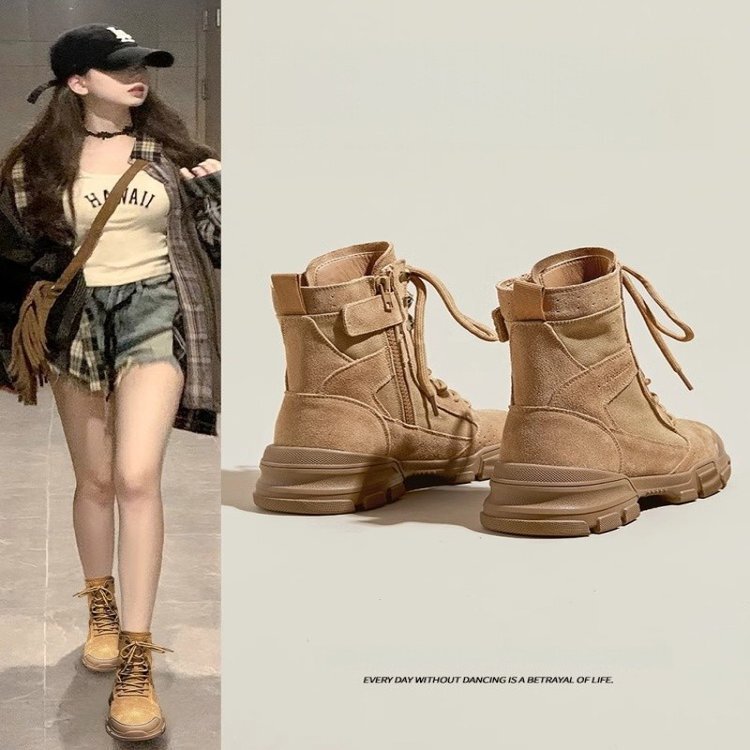 Boots Women's 2025 New Outdoor Hiking and Mountaineering Shoes Travel Desert Boots Summer Thick-Soled Work Short Boots Boots Women's 2025 New Outdoor Hiking and Mountaineering Shoes Travel Desert Boots Summer Thick-Soled Work Short Boots