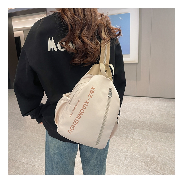 Cross-border women's multi-functional backpack, canvas chest bag, single-shoulder crossbody bag, multi-layered casual large-capacity bag undefined