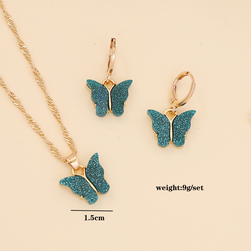 korean style multicolor fluorescent butterfly necklacepicture12