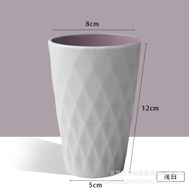 Hogar simple estilo nórdico taza de agua de plástico creativo portátil cepillo de dientes taza estudiante diente taza de dos colores pareja enjuague bucal taza