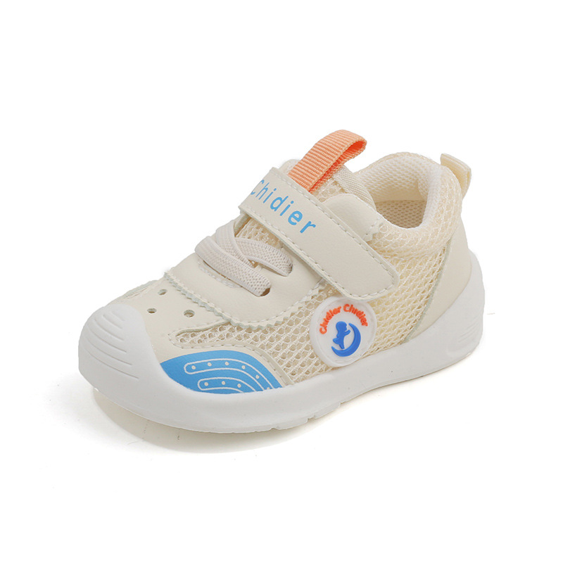 2024 estilo coreano zapatos para niños verano nuevos zapatos funcionales de malla transpirable antideslizante velcro suave inferior deportes zapatos de malla zapatos de una sola capa