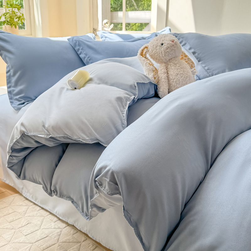 Washed Brushed Bedding Set For Student Dormitory Cotton Single_voghion.com