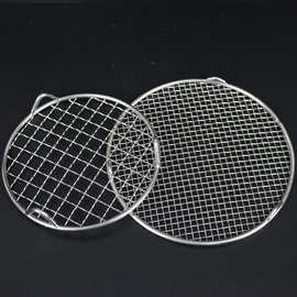 不锈钢烧烤网圆形长方形带脚家用围炉煮茶烘焙晾网烤架沥水沥油架