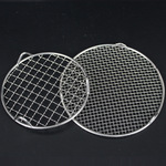 不锈钢烧烤网圆形长方形带脚家用围炉煮茶烘焙晾网烤架沥水沥油架