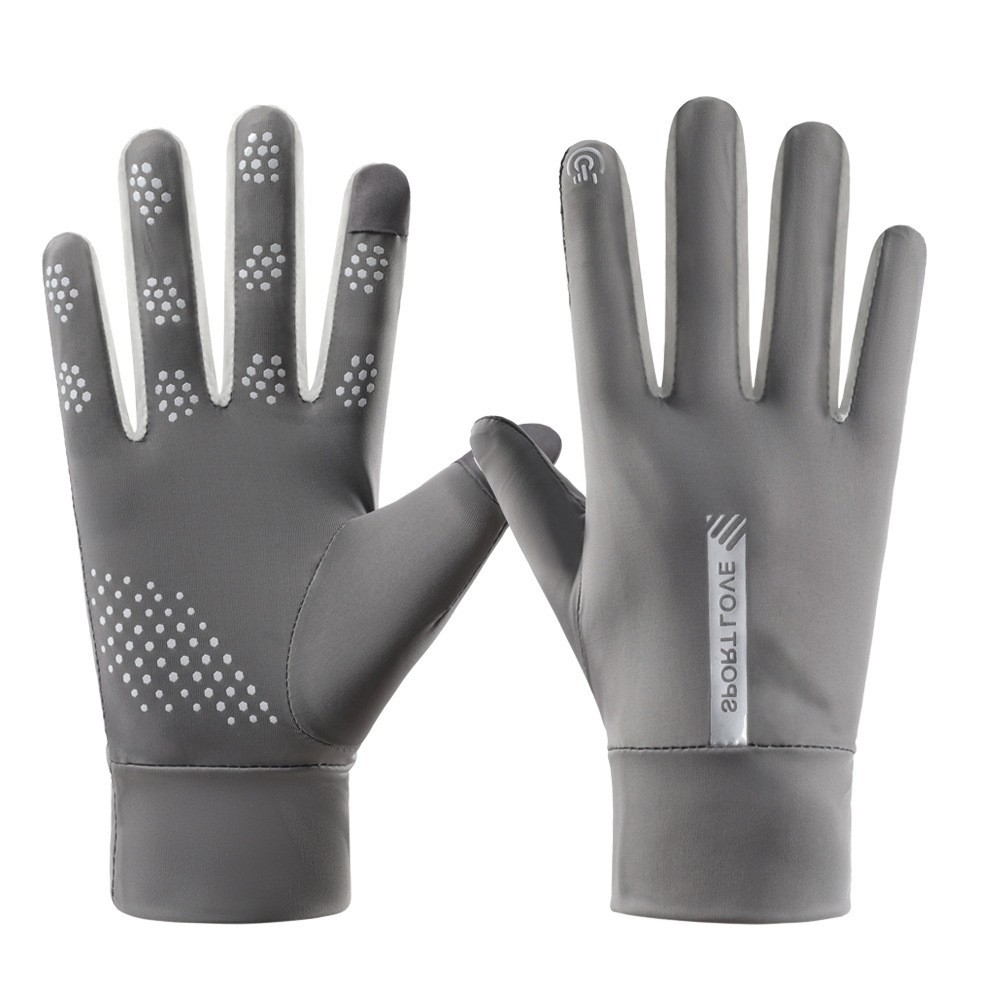 Guantes de protección solar de seda de hielo transpirables para mujer, modelos finos de alta elasticidad, conducción, antideslizante, antiultravioleta, ciclismo de verano, pantalla táctil de dedos