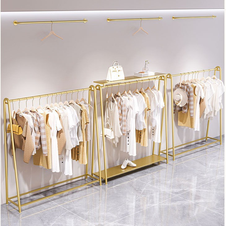 의류 매장 디스플레이 랙 황금 가구 침실 특수 의류 디스플레이 옷걸이 여성 의류 매장 선반 인터넷 연예인 옷걸이