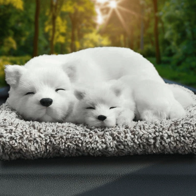 Activated Carbon Artificial Dog Bamboo: Aktiv kömürlü qoxu uducular - mother-and-child-sleeping-samoyed