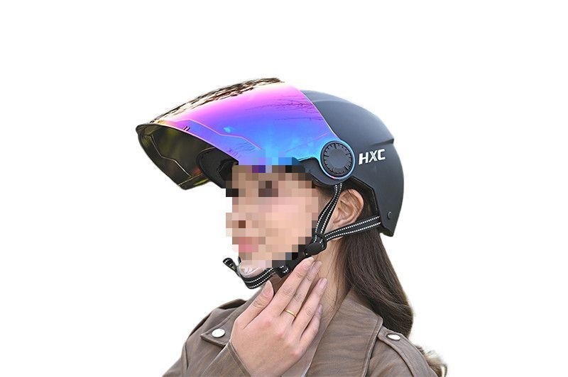 3C Certified Electric Motorcycle Helmet Cute Sunscreen UV Half Helmet