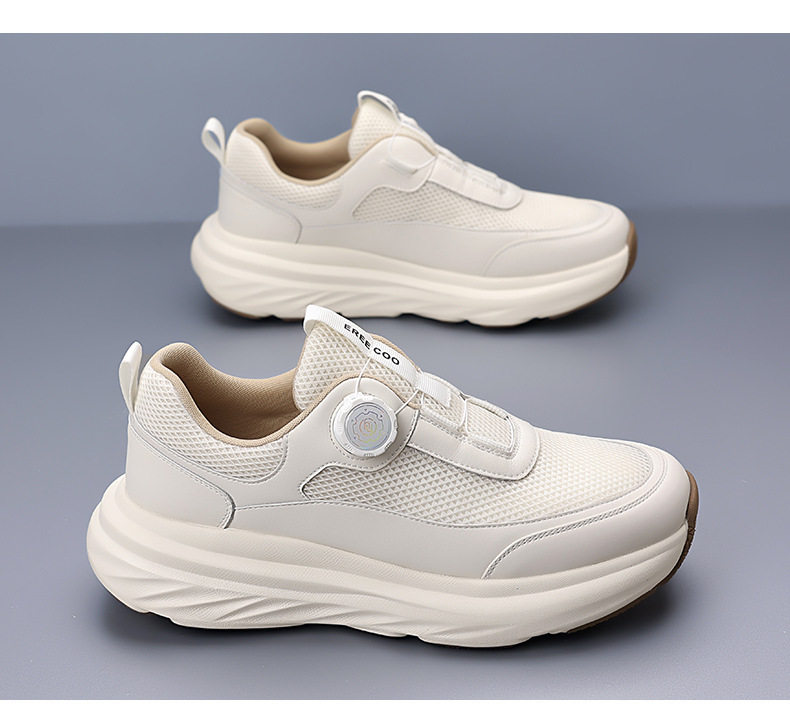 Giày thể thao nam sneaker đế dày thoáng khí mặt lưới mũi tròn — Màu trắng, màu đen chi tiết 19