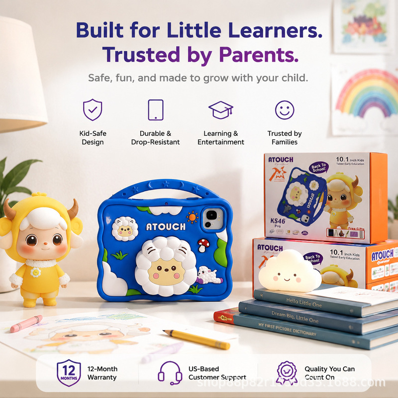 Cross-border tablet PCKS46/ 10.1inch children's tablet with call function and anti-drop protective case