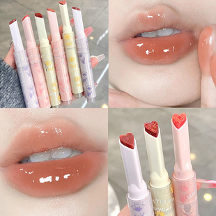 Gegebear Gogo Bear Flower Language Honey Lipstick Moisturizing Mirror Water Gloss Jelly Heart Lipstick Lipstick for Female Students