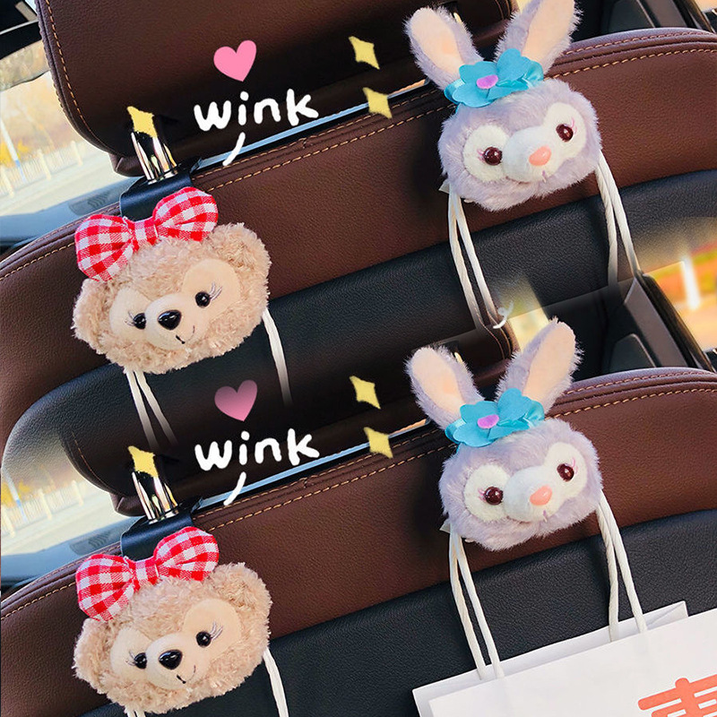 Enganchos lindos para el asiento trasero del automóvil interior del automóvil trasero interior de dibujos animados gancho para el automóvil gancho del respaldo del asiento pareja multifuncional