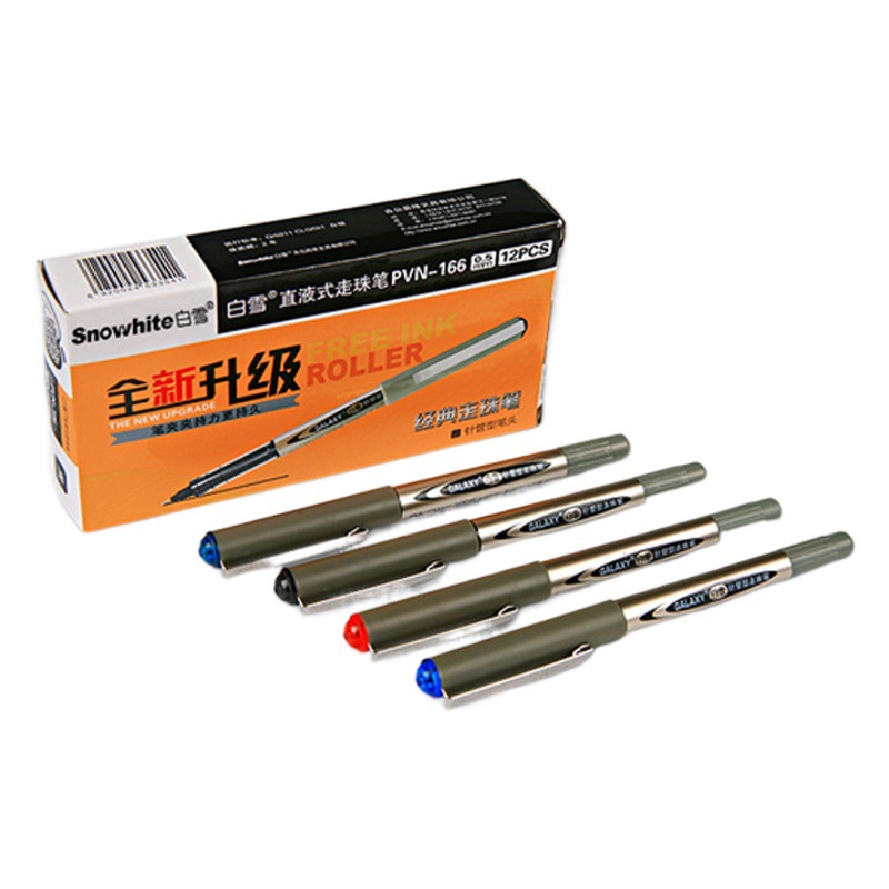 Snow White Quick-Drying Gel Pen Bullet Head 0.5mm Rollerball Pen Straight Liquid Signature Pen Student Gel Pen