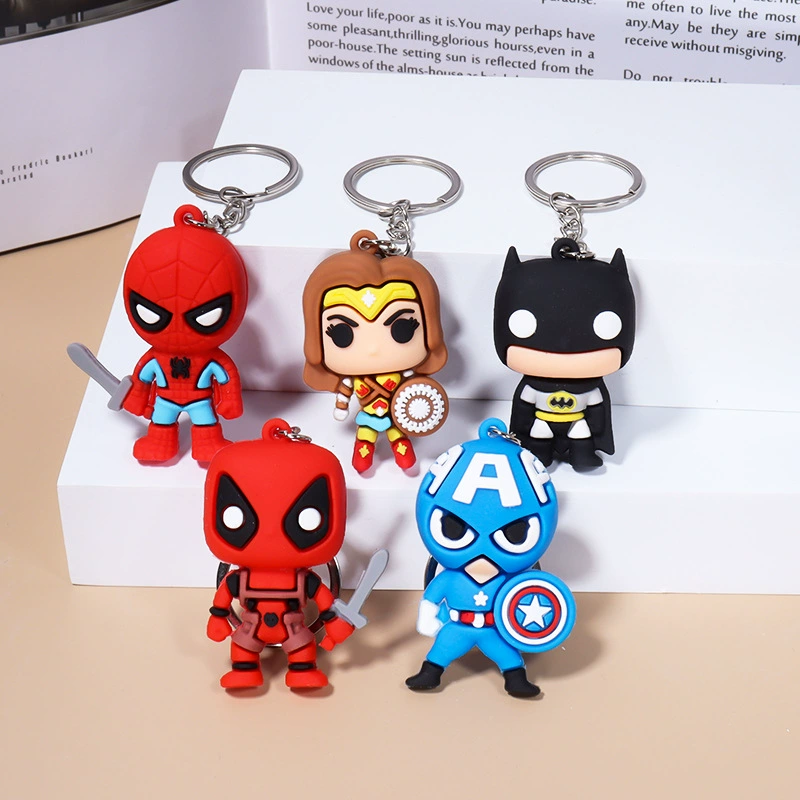 Трепет Marvel, брелок, мини-фигурка, украшение для сумки, кукла из мягкой резины, новая коллекция, Marvel, Человек-паук, Железный человек