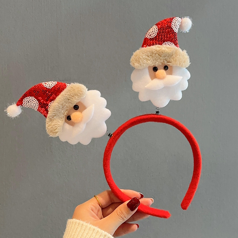 クリスマスの赤いスパンコール鹿の角のカチューシャ|undefined