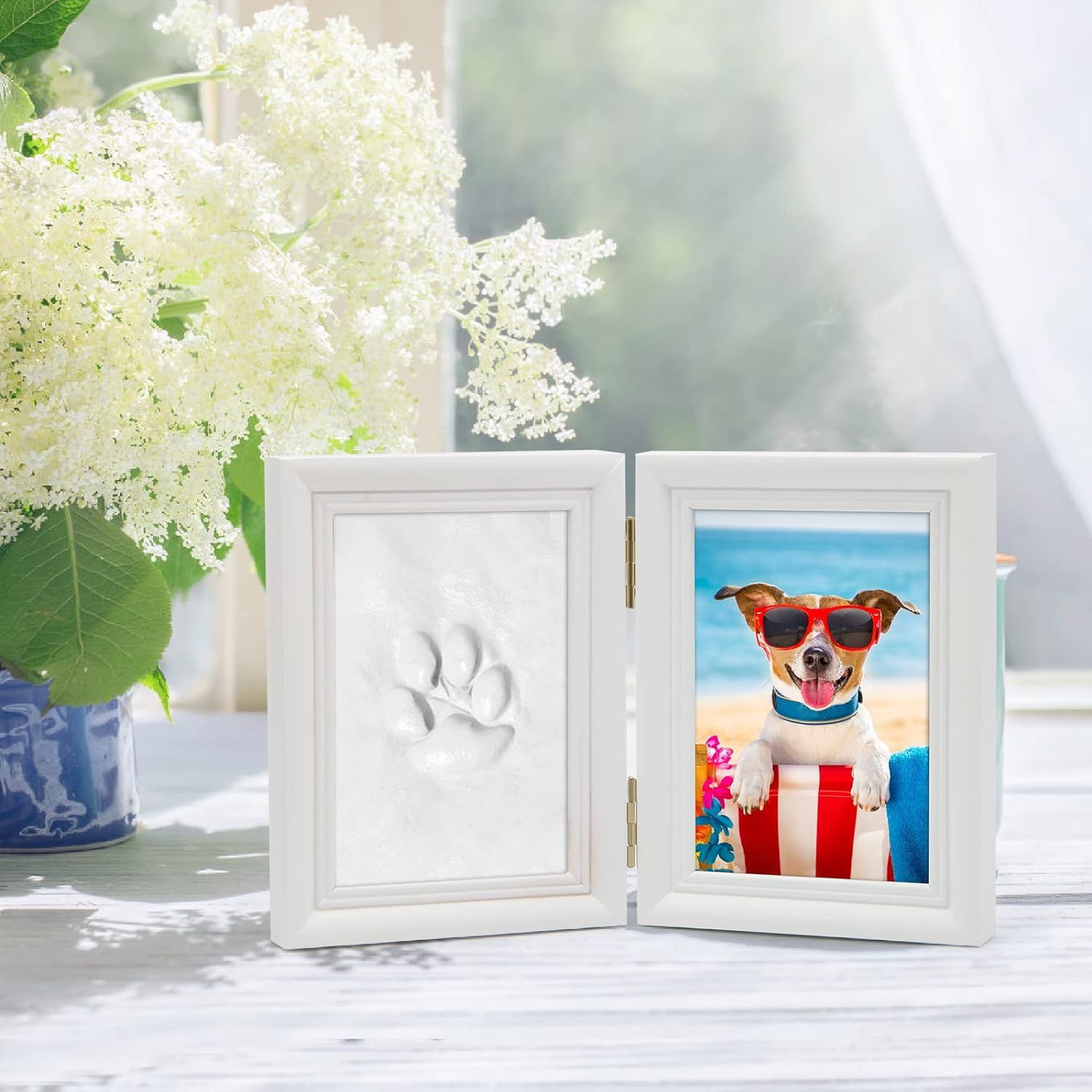 Pet garra inkpad perro impresión de la pata del gato impresión DIY inkpad a prueba de polvo de madera maciza marco de fotos Mesa conmemorativa