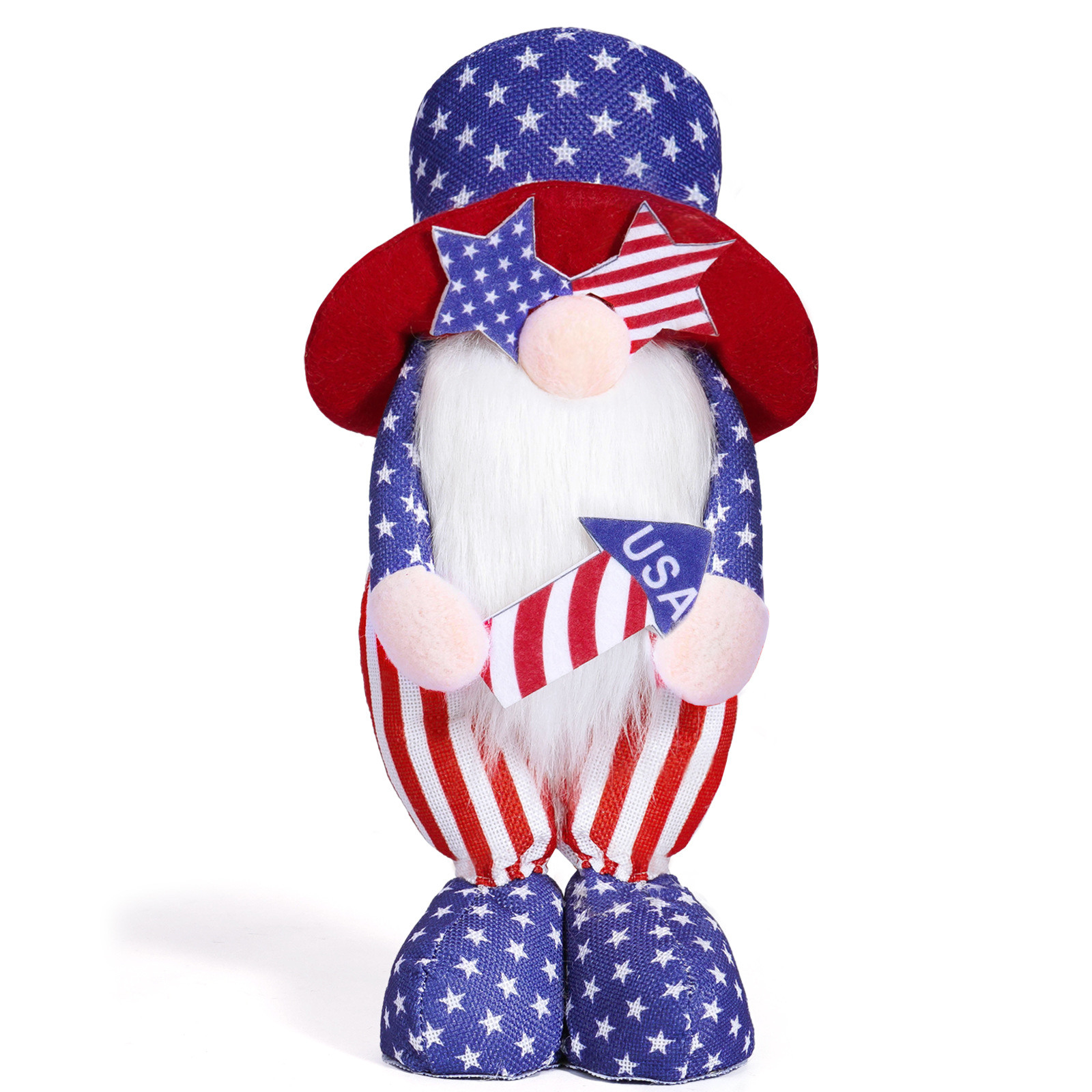 Muñeca sin cara transfronteriza Día de la Independencia de los Estados Unidos enana muñeca decoración regalo de vacaciones decoración