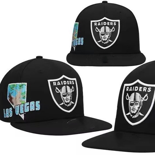 【Oakland Raiders】突击者橄榄球队联赛帽 遮阳平檐帽鸭舌棒球帽|undefined