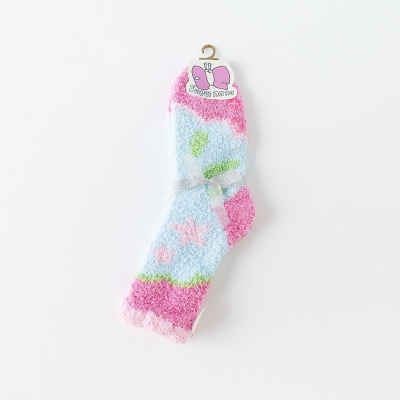 Calcetines de Piso de Caña Media para Mujer de Terciopelo de Coral Térmicos y Absorbentes de Sudor para Invierno en Casa