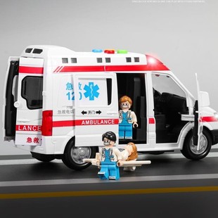 120 Ambulance Police Car Toy Large Size Child Simulation Boy Girl Engineering Fire Car Model 1-3 Years Old