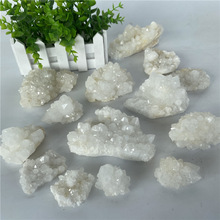 厂家批发天然巴西白水晶簇原石摆件水晶烛台原料晶簇矿物标本原石