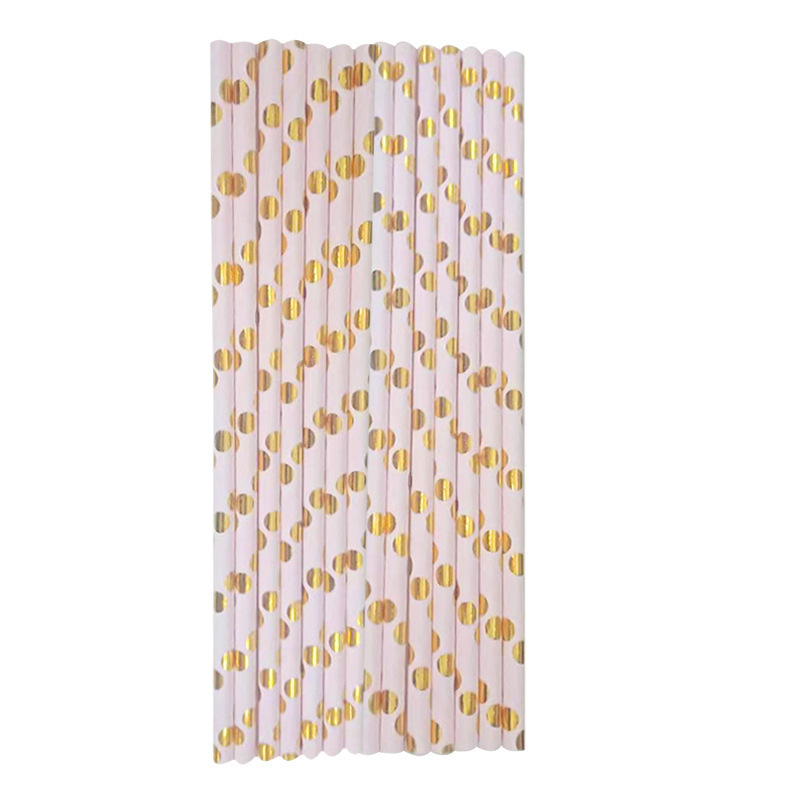 Bronceado transfronterizo pequeño punto Rosa vajilla conjunto taza de papel plato de papel cuchillo de toalla de papel, tenedor y cuchara desechable fábrica de decoración de fiesta