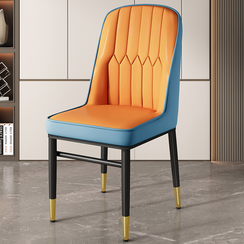 오렌지 + 블루 뒷면, 블랙 골드 다리 [엄선된 가죽 안정 프레임]