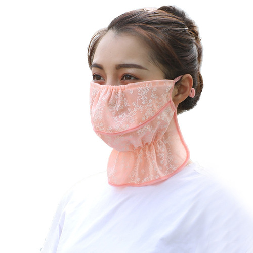 Factory Summer Thin Model Women's Dustproof Breathable Sunshade Face Mask Neck Full Protection Open Mouth Face Cover