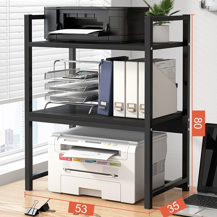 [H형 높이] 3 층 53x35x80-블랙 버드 나무 + 블랙 프레임