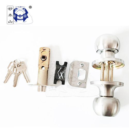 Factory direct sales 587 stainless steel ball lock indoor wooden door ball lock copper core key plastic steel door panel room door lock