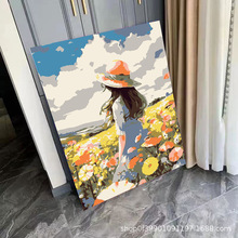 数字油画diy填色手工梦想女孩丙烯油彩画壁画装饰画生日礼物画
