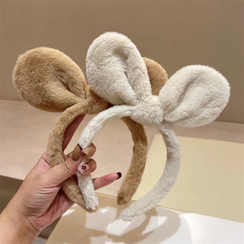 Otoño e Invierno lindo oso de peluche diadema oreja dibujos animados no duele diadema pelo roto máscara de pelo clip de pelo accesorios para el cabello