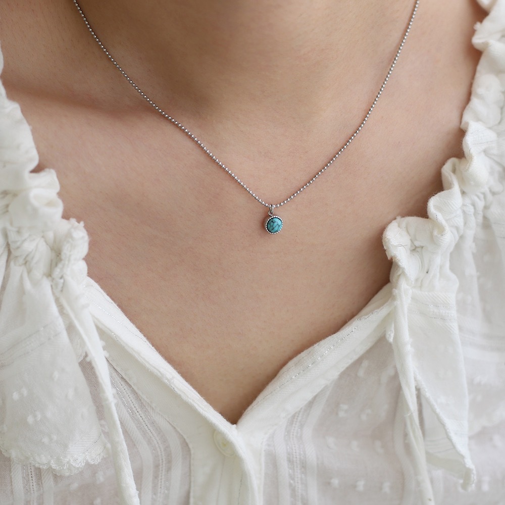 Linglang Blue Turquoise Beaded Necklace Vintage Layered Necklace Chain Stacked Necklaces for Women Layering Jewelry