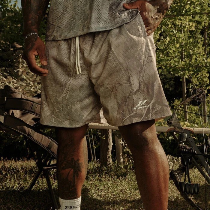 Youngla Summer New Men's All-Print Shorts Joggers Sports Fitness Quick-Drying Breathable Training Beach Shorts