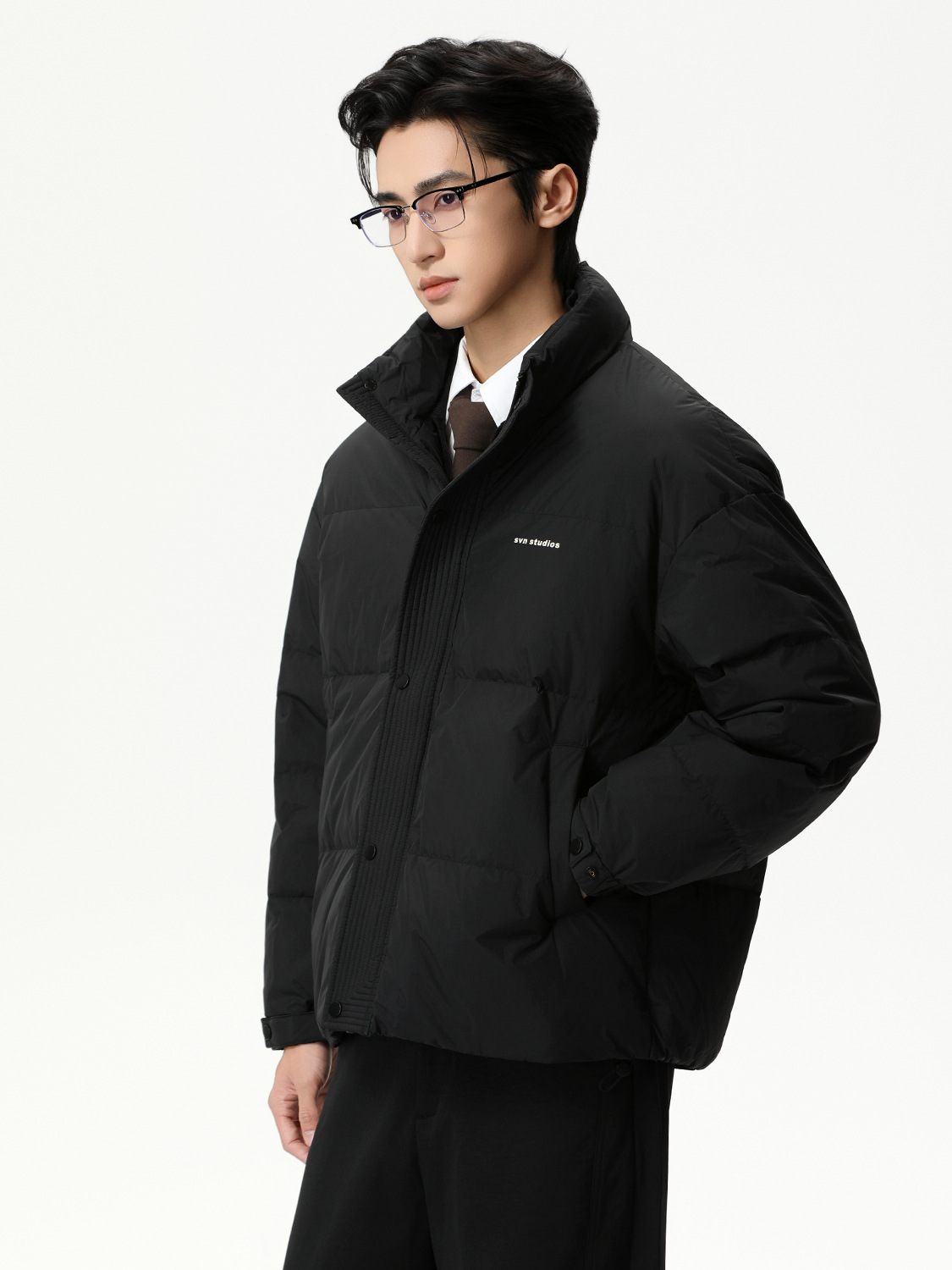 MTLCLOTHES Hombres| 90% blanco de goma collar corto de color sólido grueso chaqueta cálida chaqueta de plumón casual moda