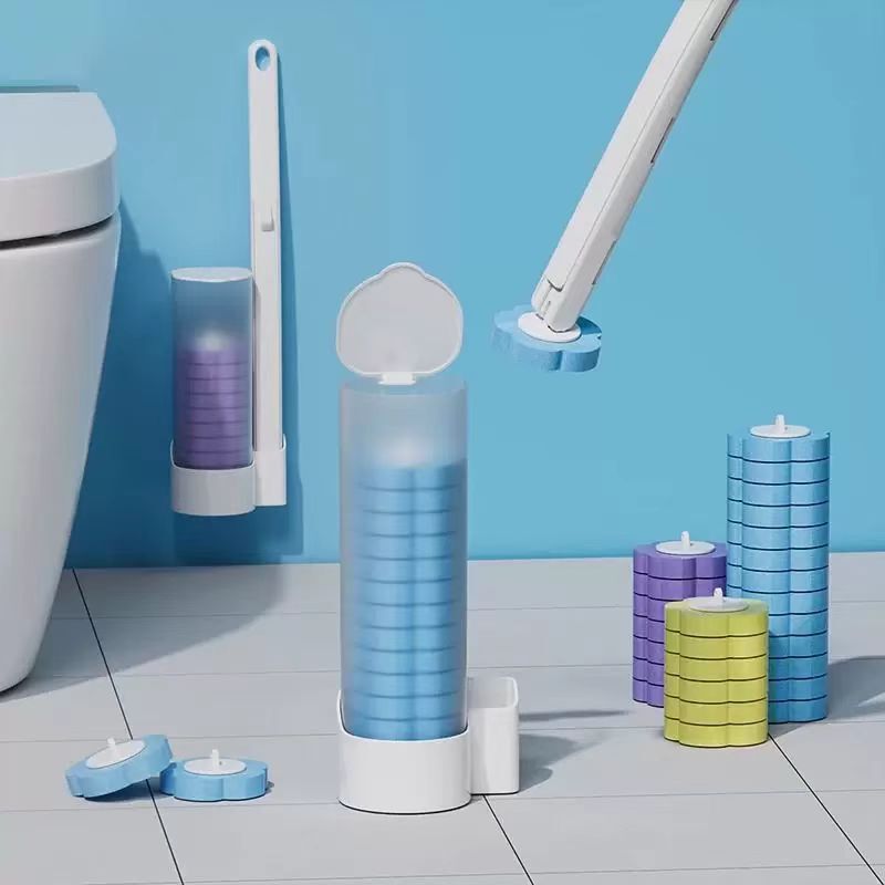 使い捨てトイレブラシ、使い捨て交換ヘッドセット、死角なし、家庭用掃除用品、トイレ洗浄壁掛けブラシ|undefined