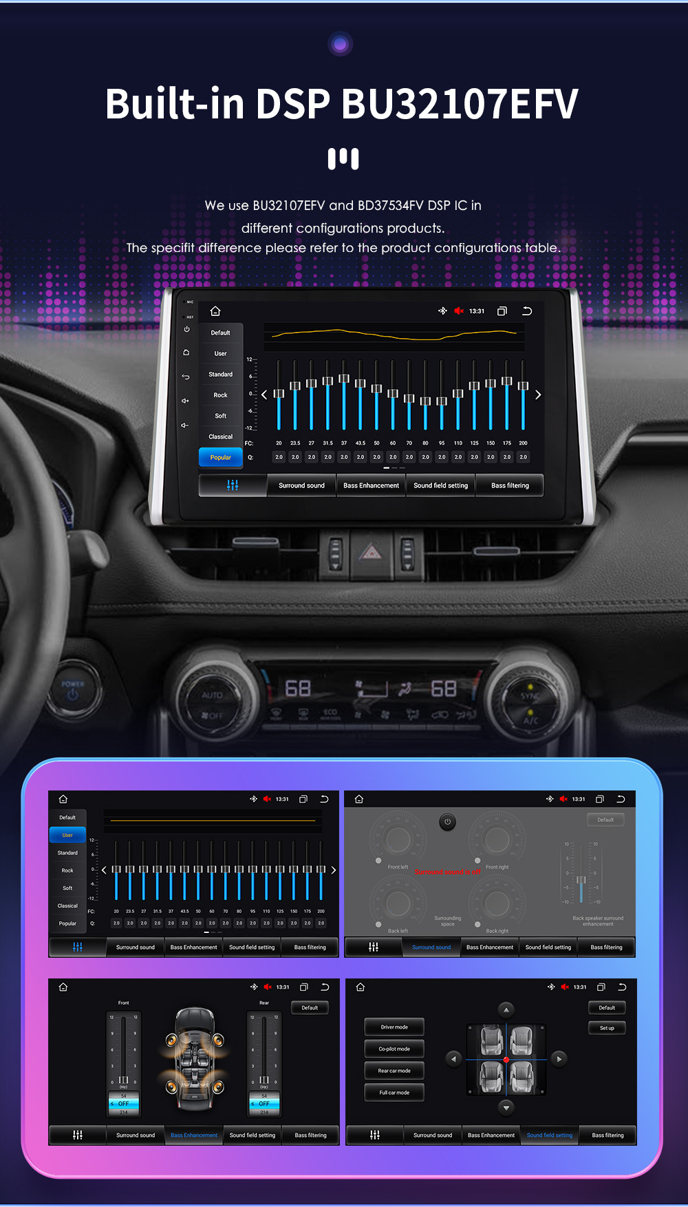 Suitable for 18-20 Toyota Rav4 Navigation Car All-In-One Wireless Carplay Smart Car Navigator