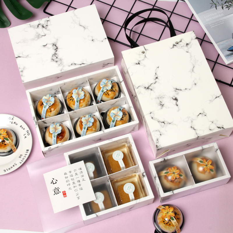 6粒装蛋黄酥包装盒80g冰皮月饼盒高档曲奇饼干雪媚娘青团绿豆糕盒